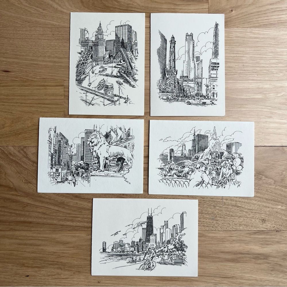 Chicago Urban Sketch Cards 6 1/4" x 4 1/2"